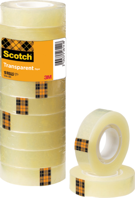 Plakband Scotch 508 15mmx33m transparant 10 rollen