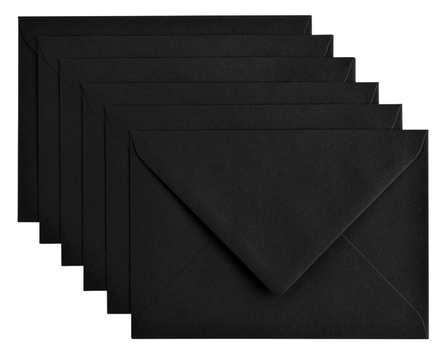 Envelop Papicolor C6 114x162mm ravenzwart pak à 6 stuks