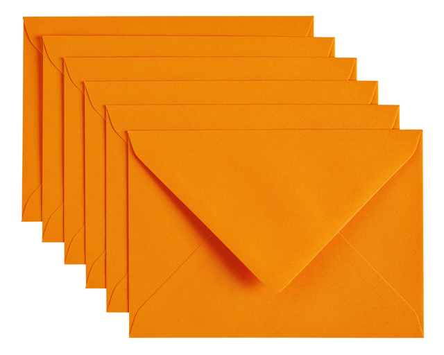 Envelop Papicolor C6 114x162mm oranje pak à 6 stuks