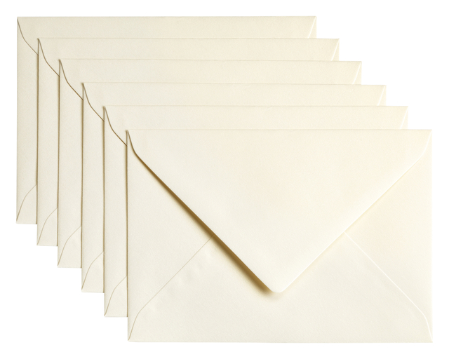 Envelop Papicolor C6 114x162mm metallic ivoor pak à 6 stuks