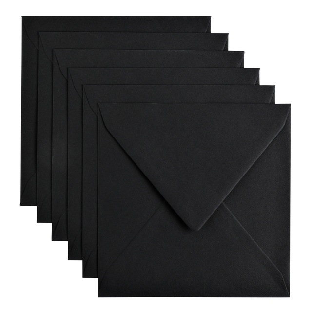 Envelop Papicolor 140x140mm ravenzwart pak à 6 stuks