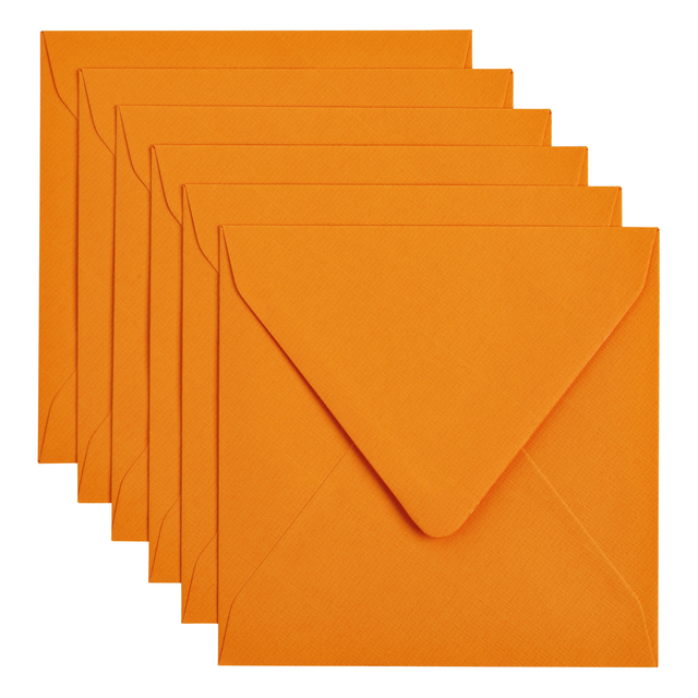 Envelop Papicolor 140x140mm oranje pak à 6 stuks