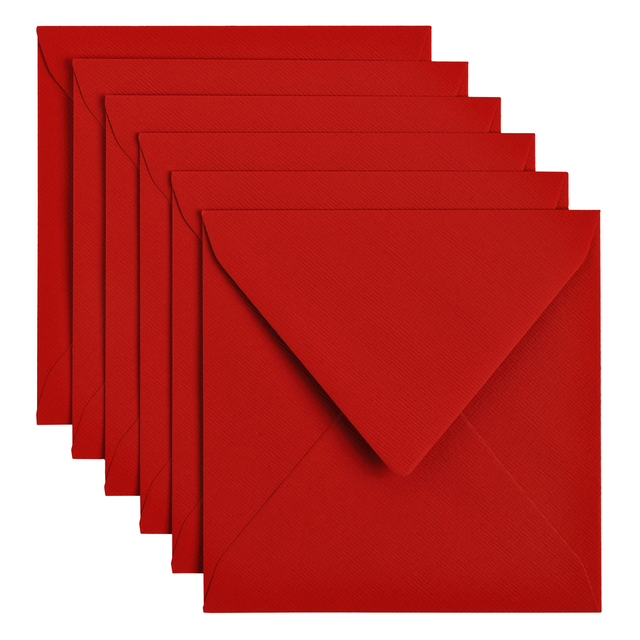 Envelop Papicolor 140x140mm rood pak à 6 stuks