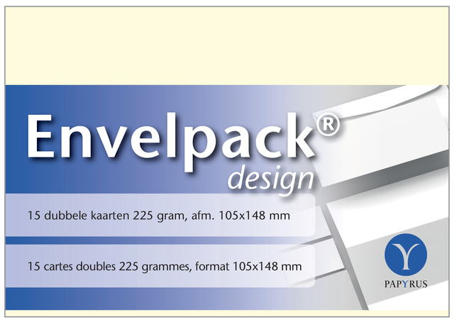 Dubbele kaart Papyrus Envelpack Design A6 105x148mm ivoor 894450