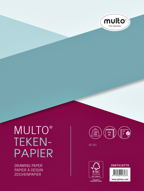 Interieur Multo 17-gaats tekenpapier 120gr 50vel