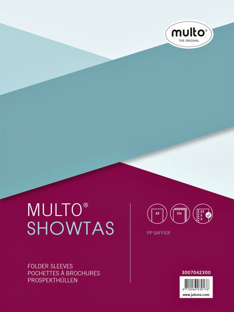 Showtas Multo 23-gaats PP 0.08mm A3 dwars 10 stuks