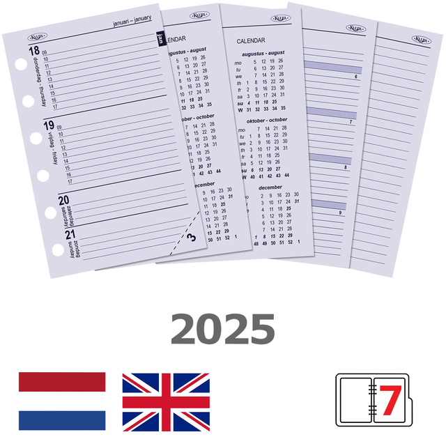 Agendavulling 2025 Kalpa Pocket 7dagen/2pagina’s