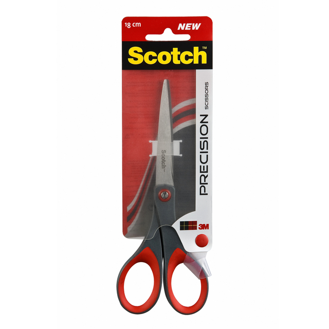 Schaar Scotch 18cm precision rood blister