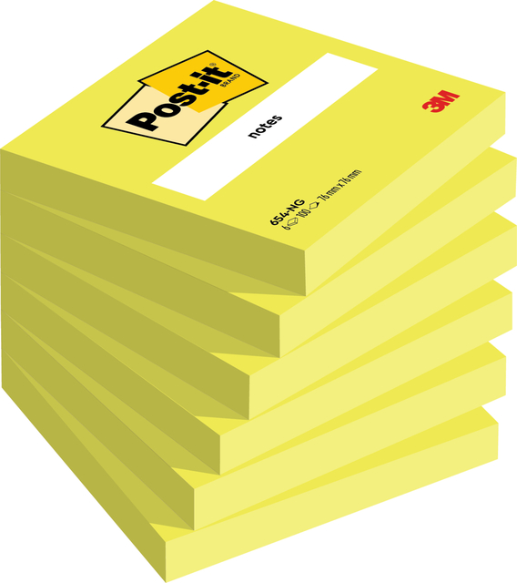 Memoblok Post-it 654 76x76mm neon groen