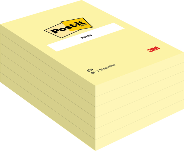 Memoblok Post-it 659 102x152mm geel