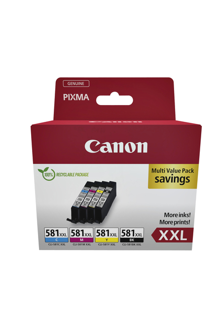 Inktcartridge Canon CLI-581XXL zwart + 3 kleuren