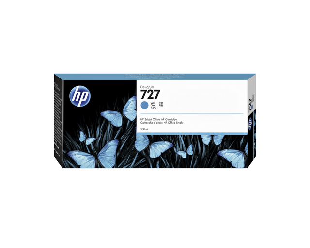 Inktcartridge HP F9J76A 727 blauw