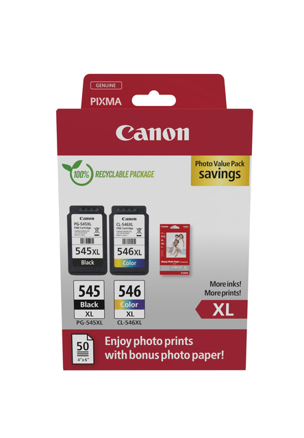 Inktcartridge Canon PG-545XL +  CL-546XL zwart + kleur