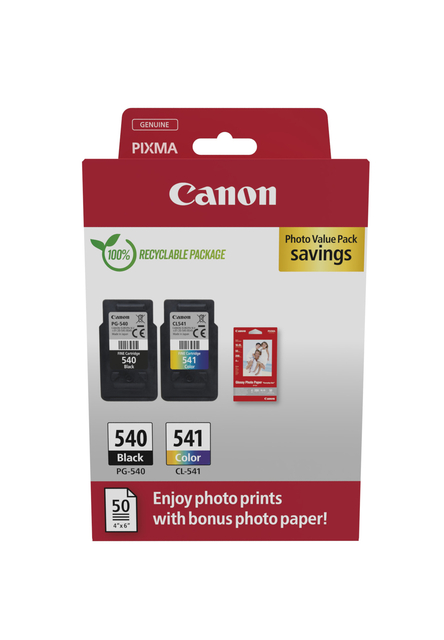 Inktcartridge Canon PG-540 +  CL-541 zwart + kleur