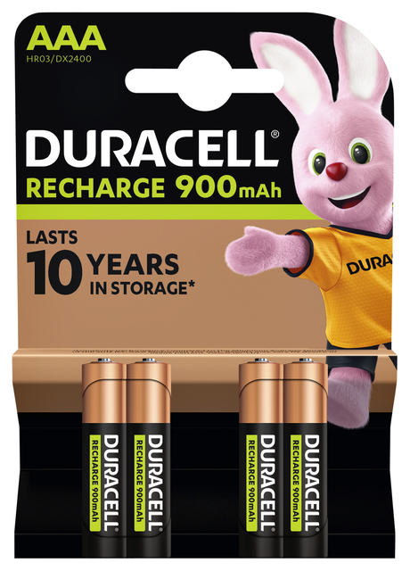 Batterij oplaadbaar Duracell 4xAAA 900mAh Ultra