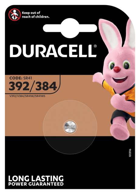 Batterij Duracell knoopcel 1×392/384 alkaline Ø7,9mm 1,5V-45mAh