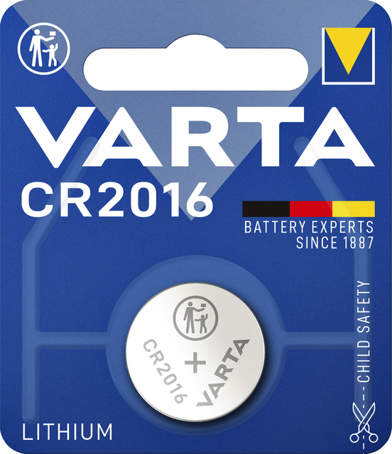 Batterij Varta knoopcel CR2016 lithium blister à 1stuk