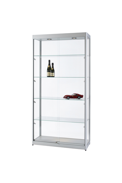 Vitrine SDB 315-1000 zilver led mag 1000x400x2000mm