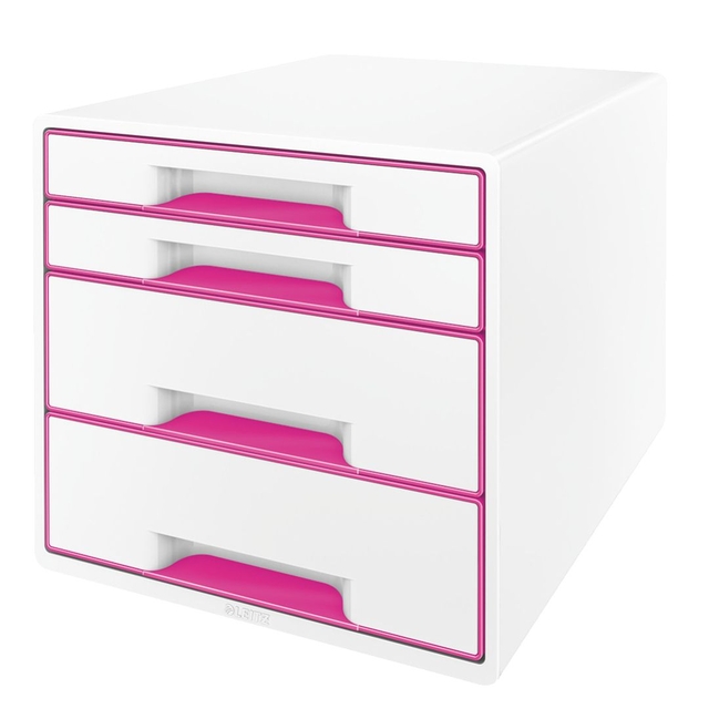 Ladenblok Leitz WOW 4 laden wit/roze