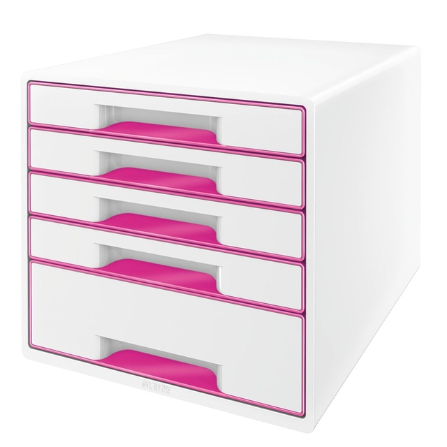 Ladenblok Leitz WOW 5 laden wit/roze