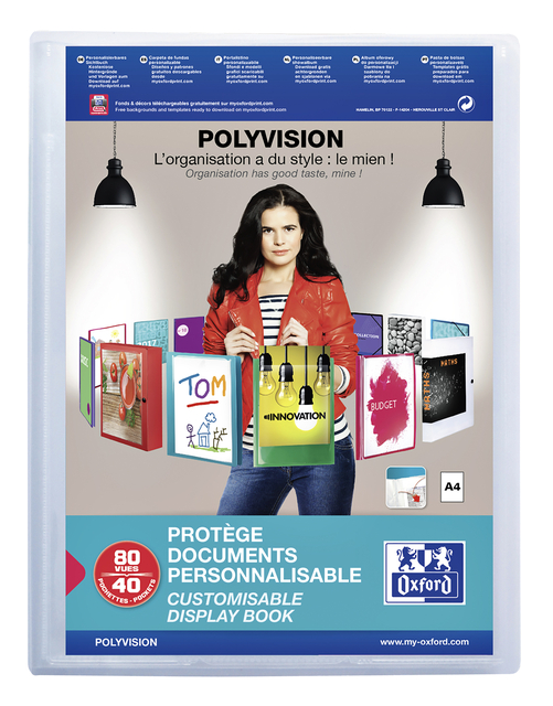 Showalbum Oxford Polyvision A4 40-tassen PP transparant