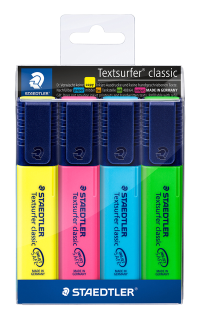 Markeerstift Staedtler 364 Textsurfer  assorti 4stuks