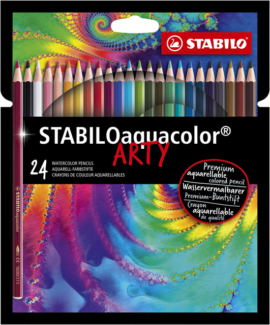 Kleurpotloden STABILO 1624 aquacolor Arty assorti etui à 24 stuks