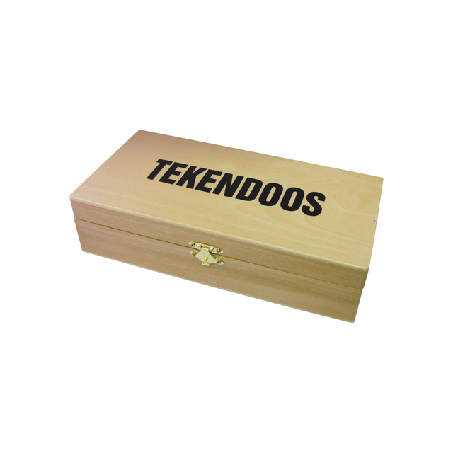 Tekendoos 25×12.5×6.5cm 3 vakken beukenhout