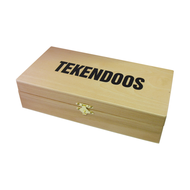 Tekendoos 27x15x8cm 3 vakken beukenhout