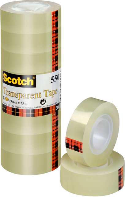 Plakband Scotch 550 19mmx33m transparant