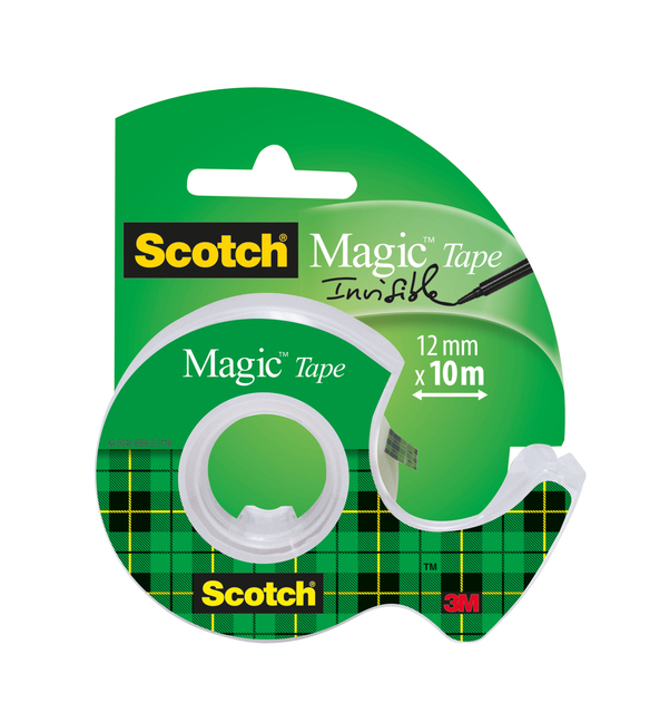 Plakband Scotch Magic 810 12mmx10m onzichtbaar  + plakbandhouder