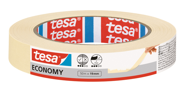 Afplaktape tesa®  Economy 50mx19mm geel