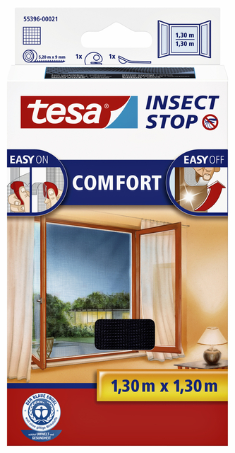 Insectenhor tesa® Insect Stop COMFORT raam 1,3×1,3m zwart