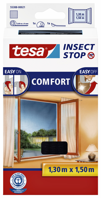 Insectenhor tesa® Insect Stop COMFORT raam 1,3×1,5m zwart