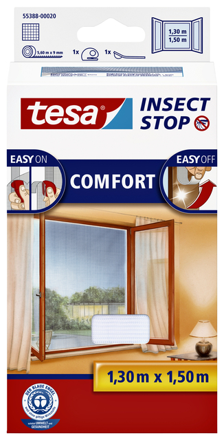 Insectenhor tesa® Insect Stop COMFORT raam 1,3×1,5m wit