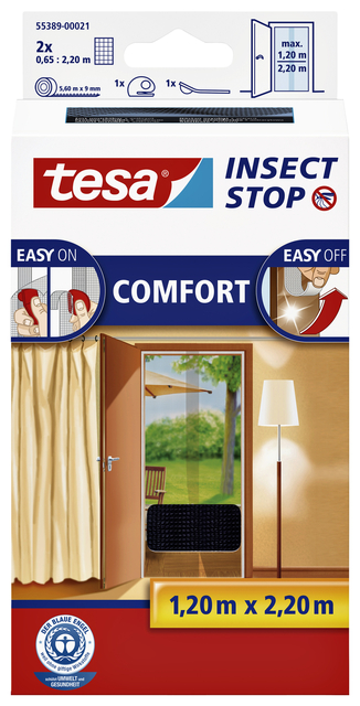 Insectenhor tesa® Insect Stop COMFORT deur 2x 0,65×2,50m zwart