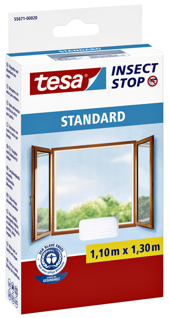 Insectenhor tesa® Insect Stop STANDARD raam 1,10×1,30m wit