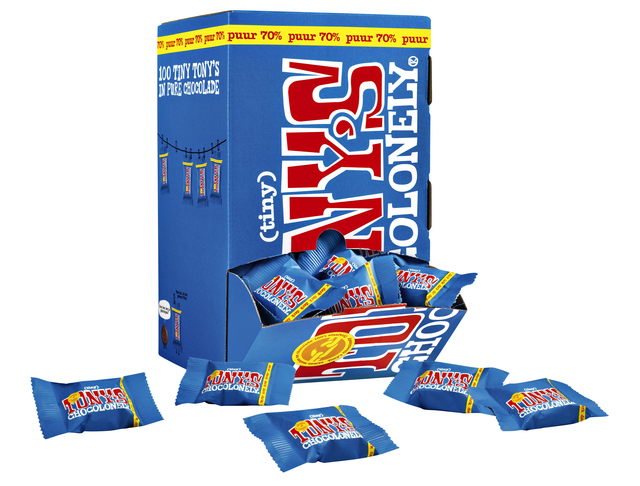 Chocolade Tony’s Chocolonely tiny puur doos 100 st