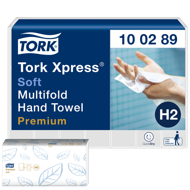 Handdoek Tork Xpress H2 multifold Premium 2-laags wit 100289