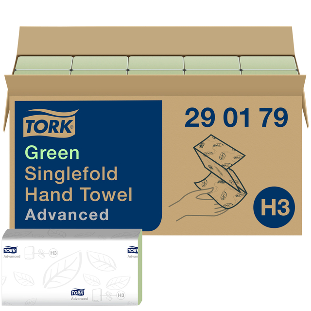 Handdoek Tork H3 Advanced Z-gevouwen 2-laags groen 290179