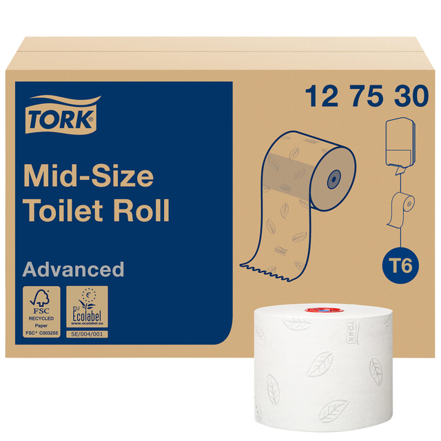 Toiletpapier Tork Mid-size T6 advanced 2-laags 100m  wit 127530