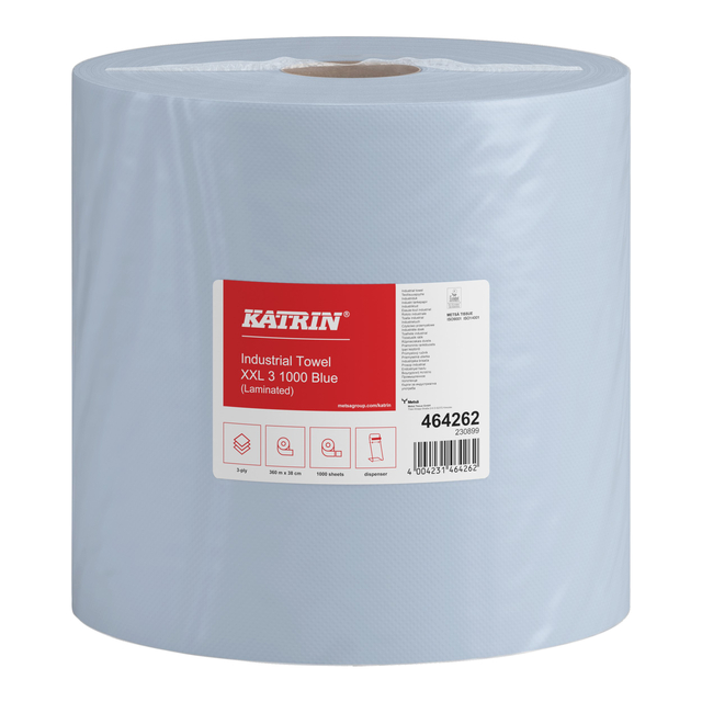 Poetspapier Katrin 3-laags XXL 380mmx360m blauw