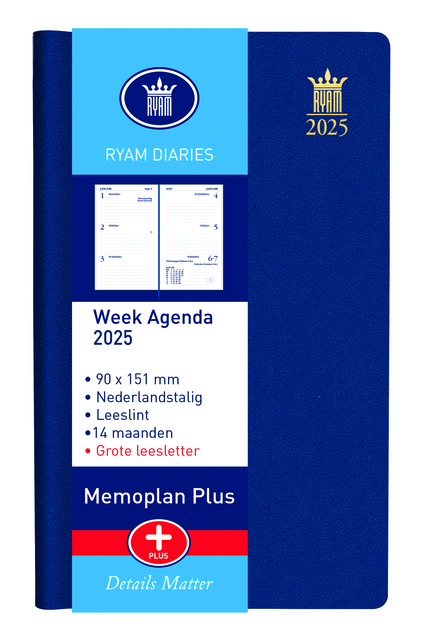 Agenda 2025 Ryam Memoplan 7 Plus Mundior 7dagen/2pagina’s assorti