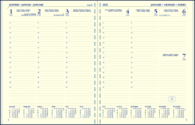Agendavulling 2025 Ryam Executive A5 7dagen/2pagina’s staand