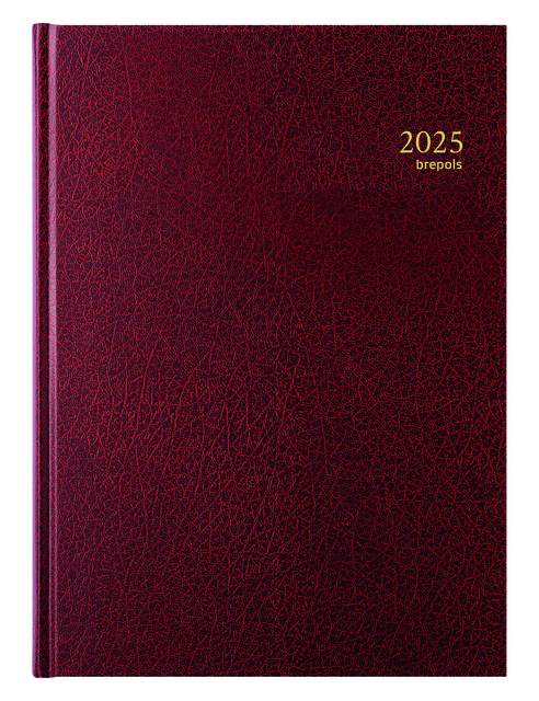 Agenda 2025 Brepols Bremax Santex A4 1dag/2pagina’s 8 kolommen bordeaux