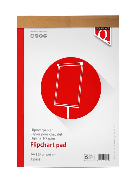 Flipoverpapier Quantore 65x95cm 50vel opgerold in verzenddoos