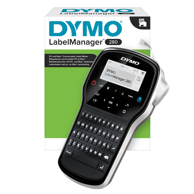 Labelprinter Dymo LabelManager 280 draagbaar qwerty 12mm zwart