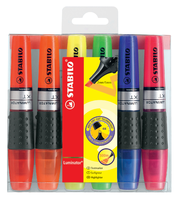 Markeerstift STABILO Luminator XT 71/6 assorti etui à 6 stuks