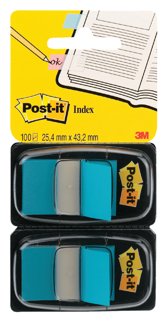 Indextabs Post-it 680 25.4×43.2mm duopack blauw 2x 50 tabs