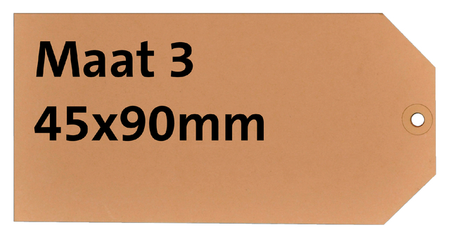 Label karton nr3 200gr 45x90mm chamois 1000stuks